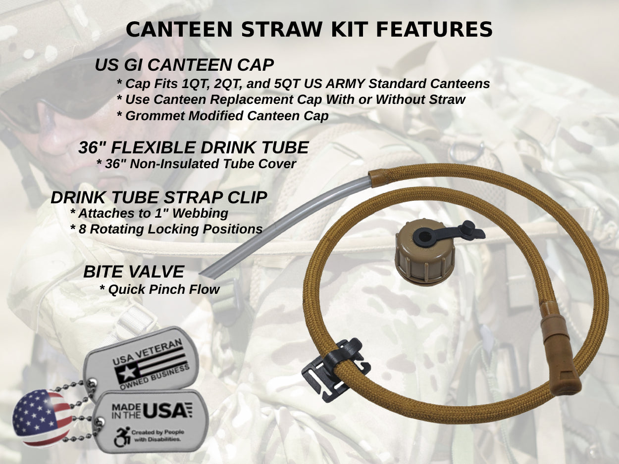 USGI Military 1 Quart Canteen Straw Kit Gearhandle